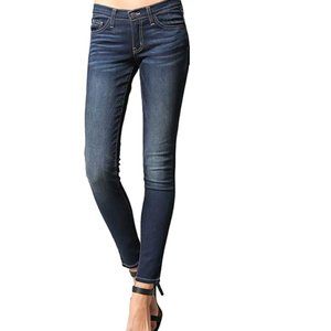 Dark Blue Regular Rise Dark Wash Skinny Jeans